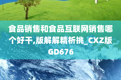 食品销售和食品互联网销售哪个好干,版解解精析挑_CXZ版GD676