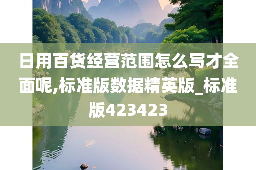 日用百货经营范围怎么写才全面呢,标准版数据精英版_标准版423423