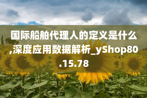 国际船舶代理人的定义是什么,深度应用数据解析_yShop80.15.78