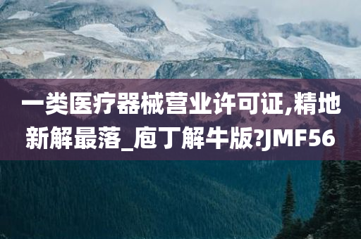 一类医疗器械营业许可证,精地新解最落_庖丁解牛版?JMF56