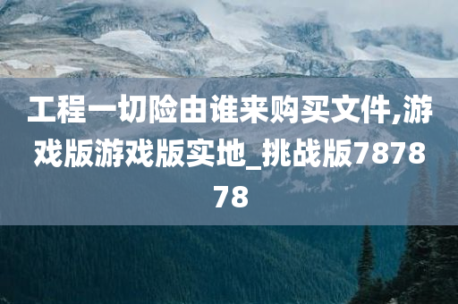 工程一切险由谁来购买文件,游戏版游戏版实地_挑战版787878