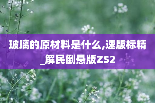 玻璃的原材料是什么,速版标精_解民倒悬版ZS2